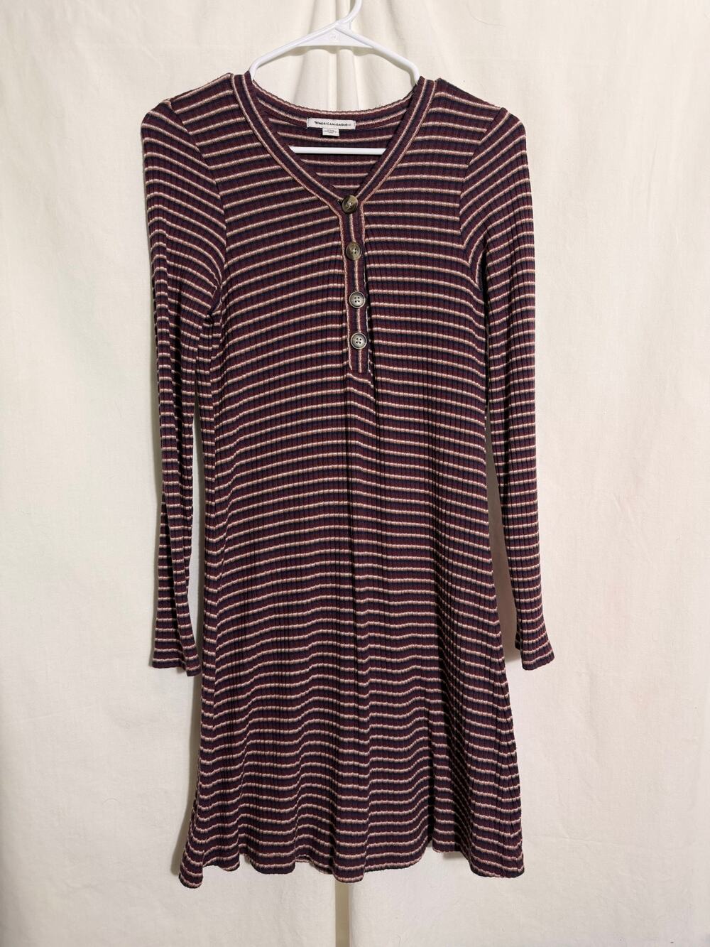 American Eagle Ribbed Knit Long Sleeve Dress – Size Medium
